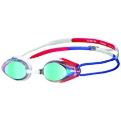 Arena Tracks Mirror Zwembril Kinderen - Goud - Blauw/Rood