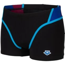Arena Performance Icons Panel Zwemshort Heren - Zwart/Neon Blue/Red Fandango/Turquoise