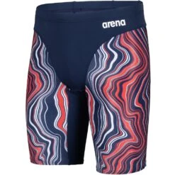 Arena Marbled Zwemjammer Heren - Navy-Red Multi