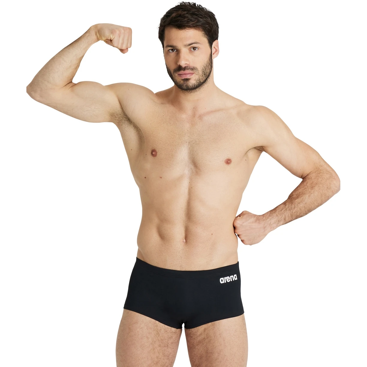 Arena Team Solid Low Waist Zwemshort Heren - Zwart/Wit - Afbeelding 4