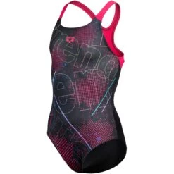Arena Galactics Swim Pro Back Badpak Meisjes - Zwart/Freak Rose