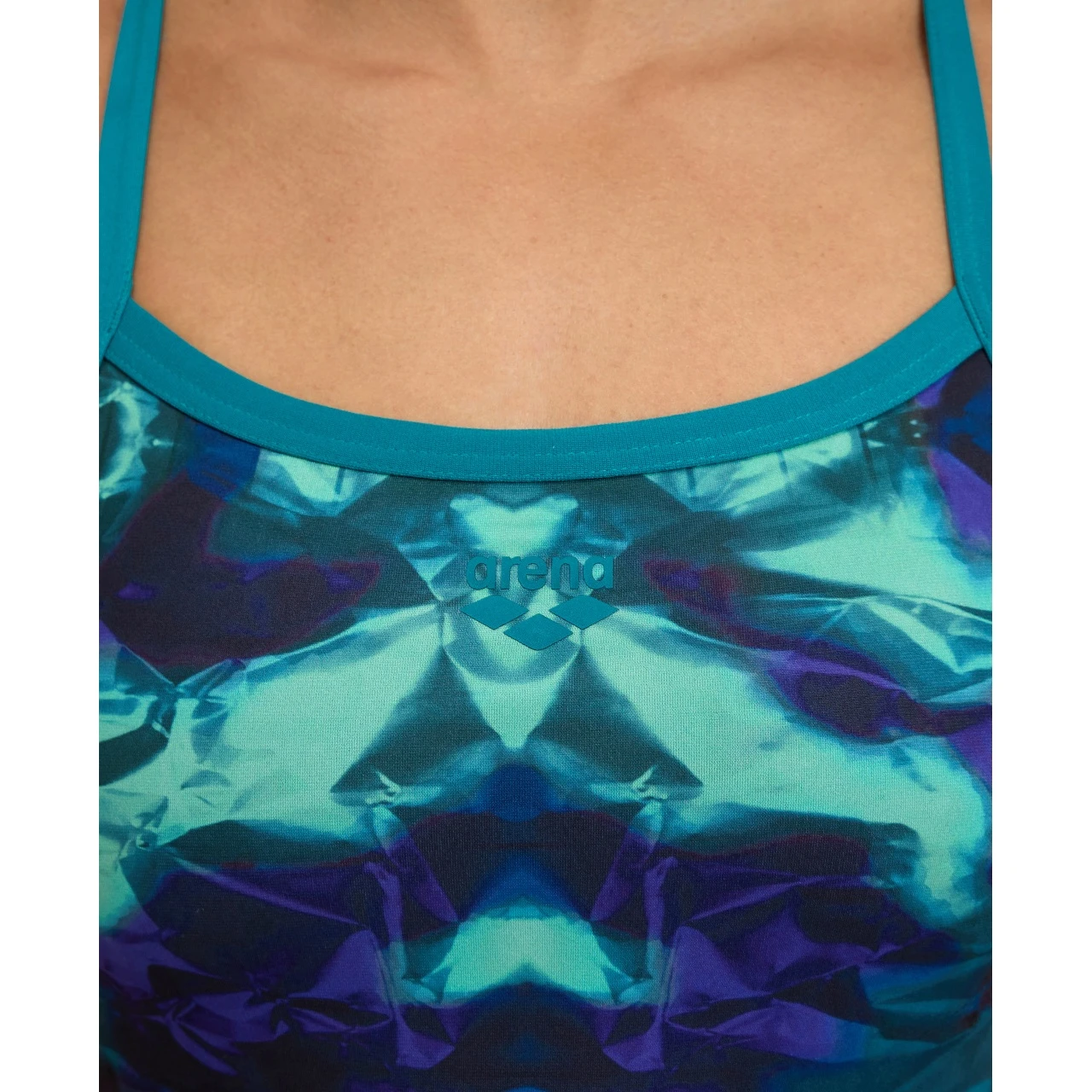 Arena Performance Hero Camo Challenge Back Badpak Dames - Green Lake/Green Lake Multi - Afbeelding 8