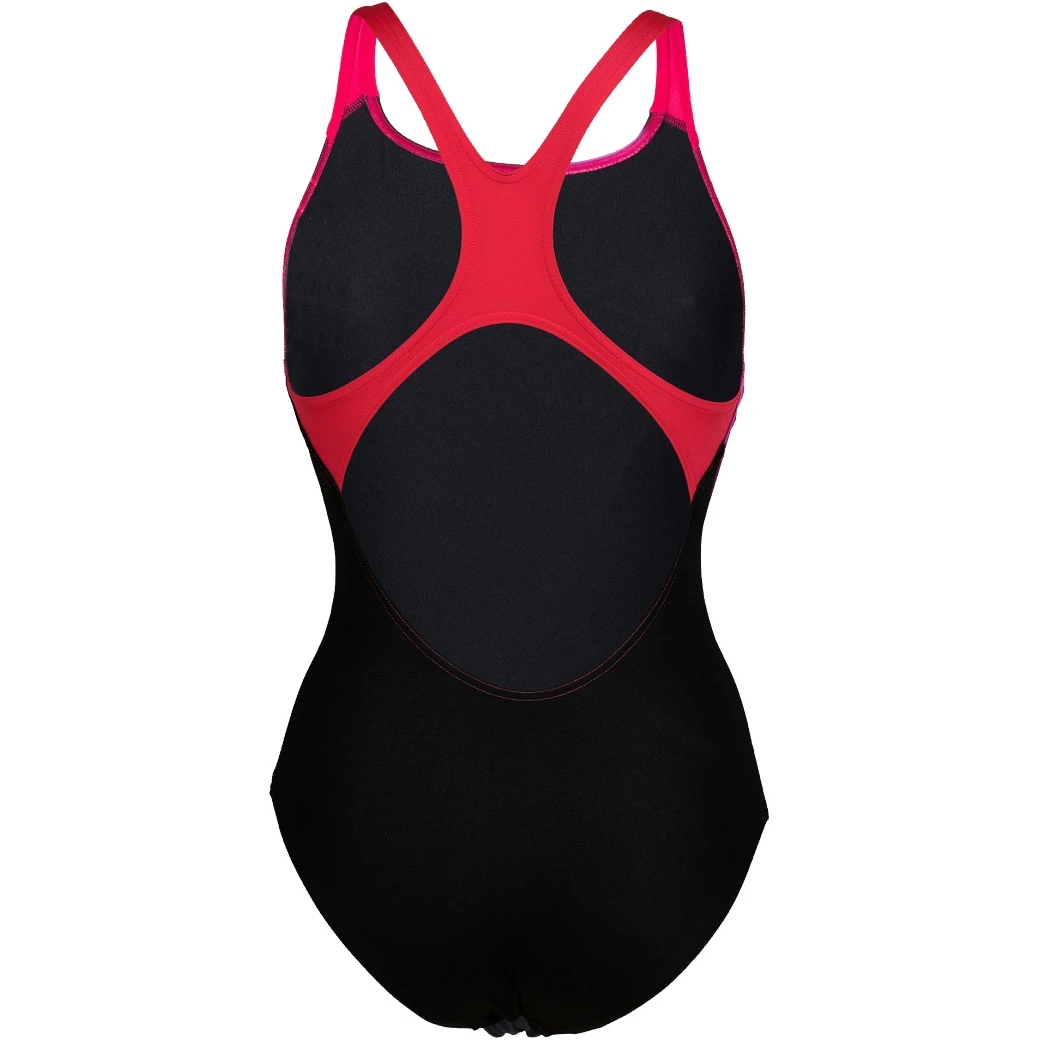 Arena Placement Swim Pro Back Badpak Dames - Zwart-Freak Rose - Afbeelding 4