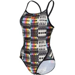 Arena Allover Super Fly Back Badpak Dames - Zwart-Multi