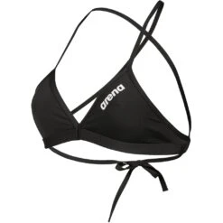Arena Team Solid Tie Back Bikini Top Dames - Zwart-Wit