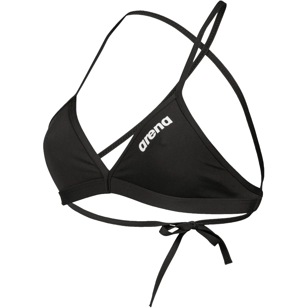Arena Team Solid Tie Back Bikini Top Dames - Zwart-Wit