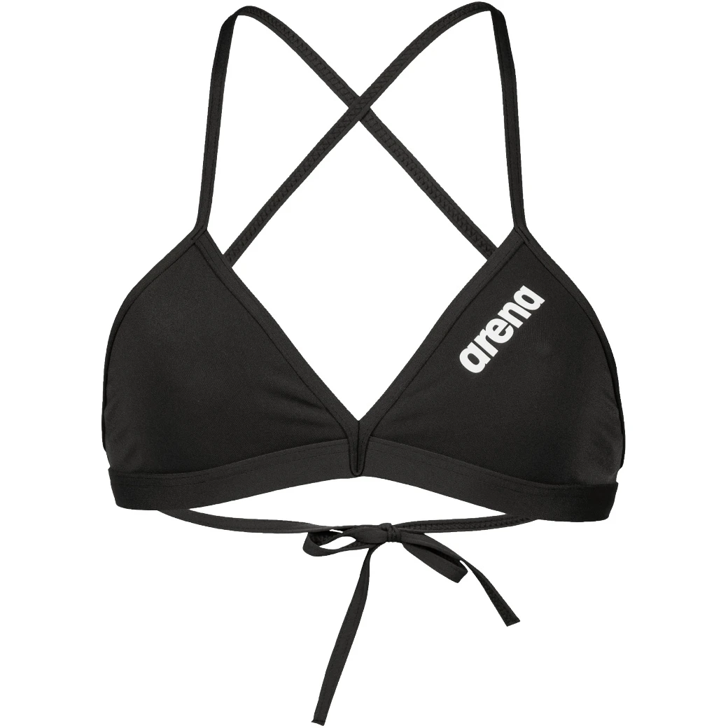 Arena Team Solid Tie Back Bikini Top Dames - Zwart-Wit - Afbeelding 3