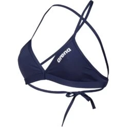 Arena Team Solid Tie Back Bikini Top Dames - Navy-White