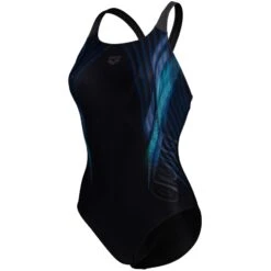 Arena Performance Underwater Swim Pro Back Badpak Dames - Zwart Multi/Zwart/Grey Blue